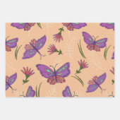 蝶と花 ラッピングペーパーシート (正面3)