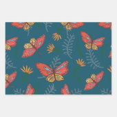 蝶と花 ラッピングペーパーシート (正面2)
