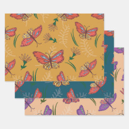 蝶と花 ラッピングペーパーシート