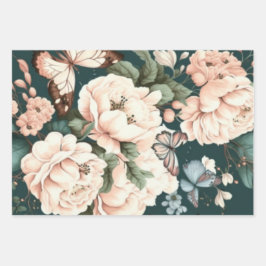 蝶と花 ラッピングペーパーシート