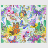 蝶と花 ラッピングペーパー (フラット)