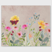 蝶と花 ラッピングペーパー (フラット)