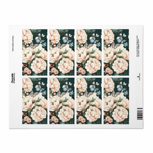 蝶と花 ラベル (フルシート)