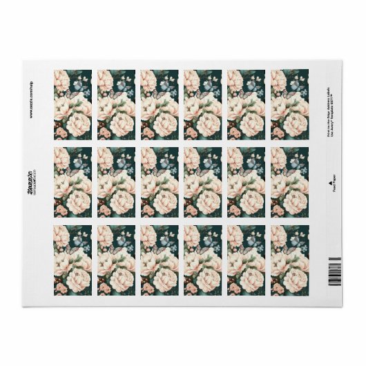 蝶と花 ラベル (フルシート)