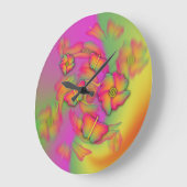 蝶と花 ラージ壁時計 (傾斜)