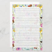 蝶と花 便箋 (正面/裏面)