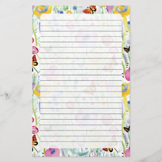 蝶と花 便箋 (正面)
