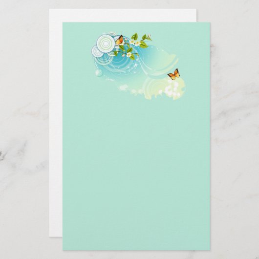 蝶と花 便箋 (正面/裏面)