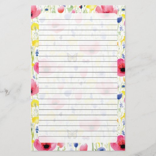 蝶と花 便箋 (正面)