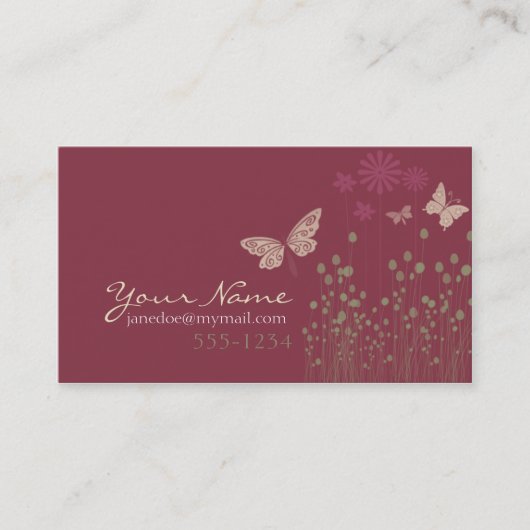 蝶と花 名刺 (正面)