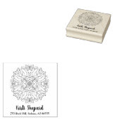 蝶と花，名前とアドレス， DIY ラバースタンプ (押印)