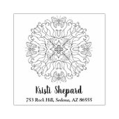 蝶と花，名前とアドレス， DIY ラバースタンプ (インプリント)