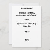 蝶と花 招待状 (裏面)