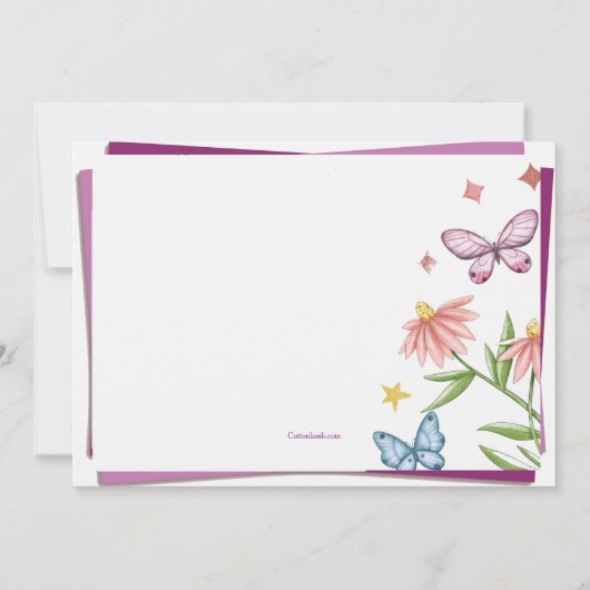 蝶と花 招待状 (裏面)