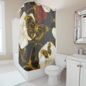 蝶と花:春ボホパターン シャワーカーテン (インサイチュ)