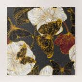 蝶と花：春ボホパターン ジグソーパズル (横)