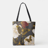 蝶と花：春ボホパターン トートバッグ (裏面)