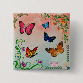 蝶と花 缶バッジ (正面)