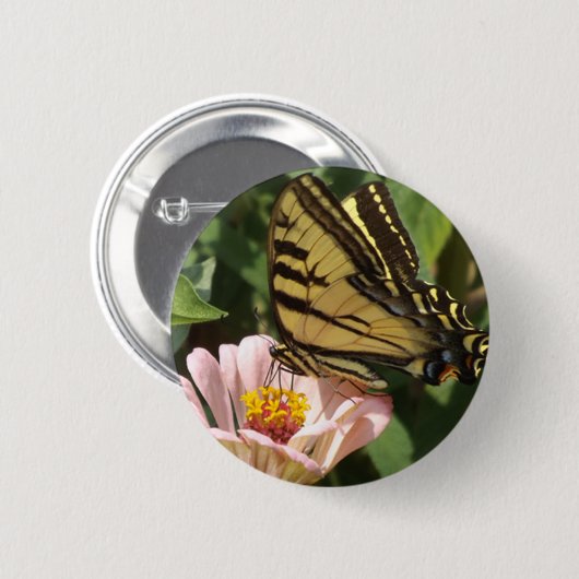 蝶と花 缶バッジ (正面&裏面)