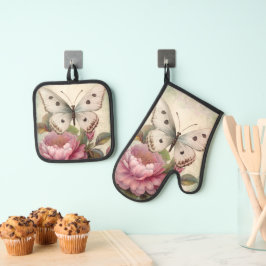 蝶と花 鍋つかみ&鍋敷きセット