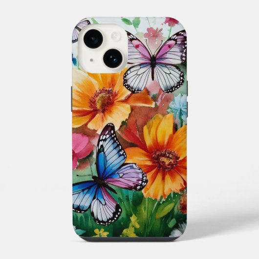 蝶と花 iPhoneケース (裏面)