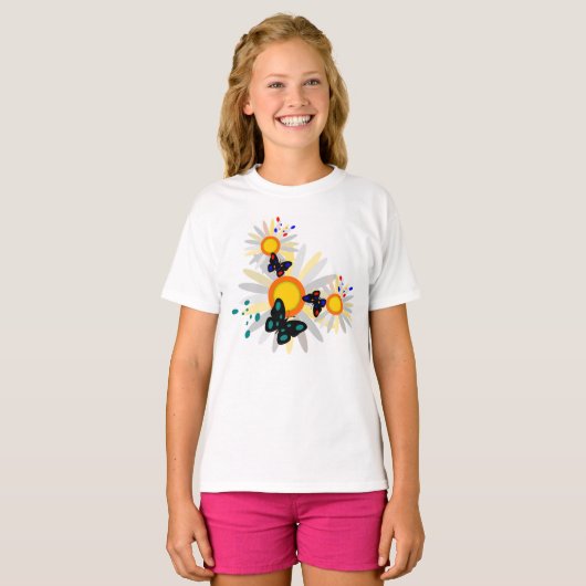 蝶と花 Tシャツ (正面フル)