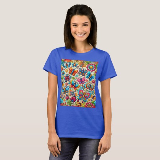 蝶と花 Tシャツ (正面フル)