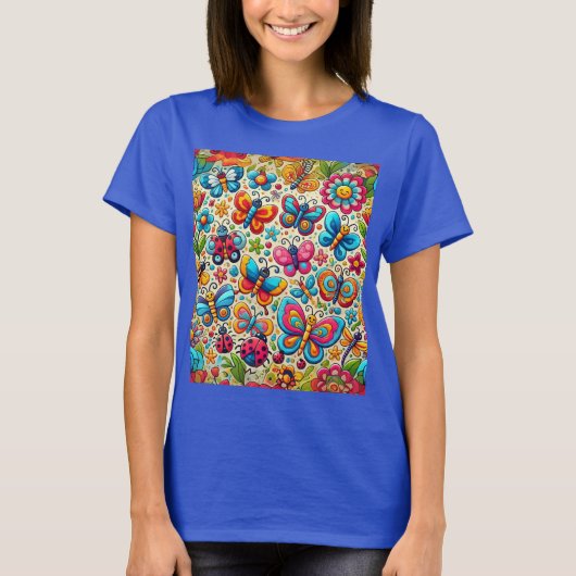蝶と花 Tシャツ (正面)