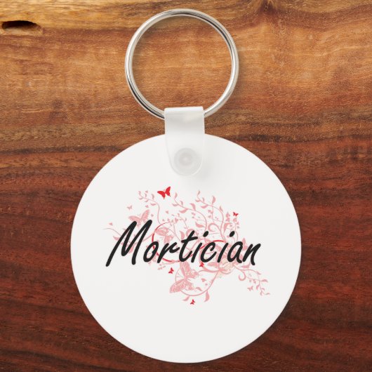 蝶と芸術的モルチスの仕事デザイン キーホルダー (正面)