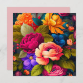 蝶と茶色の花の感謝カード サンキューカード (正面/裏面)