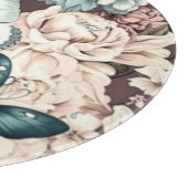 蝶と茶色の花 カッティングボード (角)