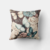 蝶と茶色の花 クッション (裏面)