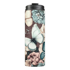 蝶と茶色の花 タンブラー