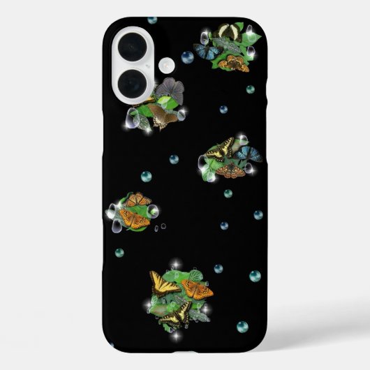 蝶と葉雨滴の星と真珠 Case-Mate iPhoneケース (裏面)