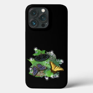 蝶と葉雨滴の星 iPhone 13 PROケース