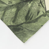 蝶と葉黒枠つき蝶 フリースブランケット (角)