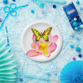 蝶と蓮 ペーパープレート (パーティー)