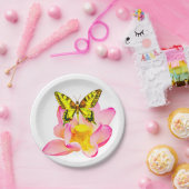 蝶と蓮 ペーパープレート (パーティー)