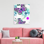 蝶と蘭 キャンバスプリント (インサイチュ (リビング))