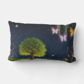 蝶と蛍を持つ夜柳 ランバークッション (裏面)