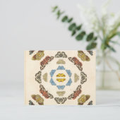 蝶と蛾の珍しい描写 ポストカード (スタンド正面)