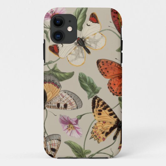蝶と蛾の自然コレクションドローイング Case-Mate iPhoneケース (裏面)
