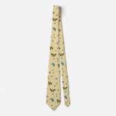蝶と蜂のパターンのネクタイ ネクタイ (正面)