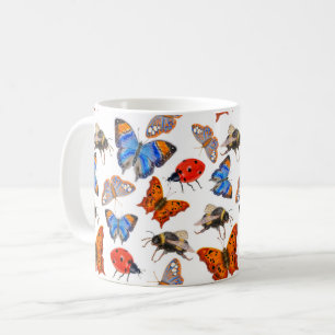 蝶と蜂のマグカップ コーヒーマグカップ