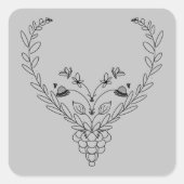 蝶と蜂 スクエアシール (正面)