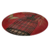 蝶と装飾的な鳥かご カッティングボード (角)