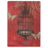 蝶と装飾的な鳥かご クリップボード (裏面)