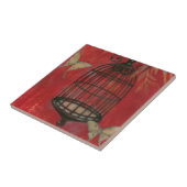 蝶と装飾的な鳥かご タイル (側面)