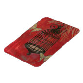 蝶と装飾的な鳥かご マグネット (左側)