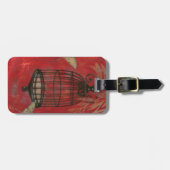 蝶と装飾的な鳥かご ラゲッジタグ (正面横)